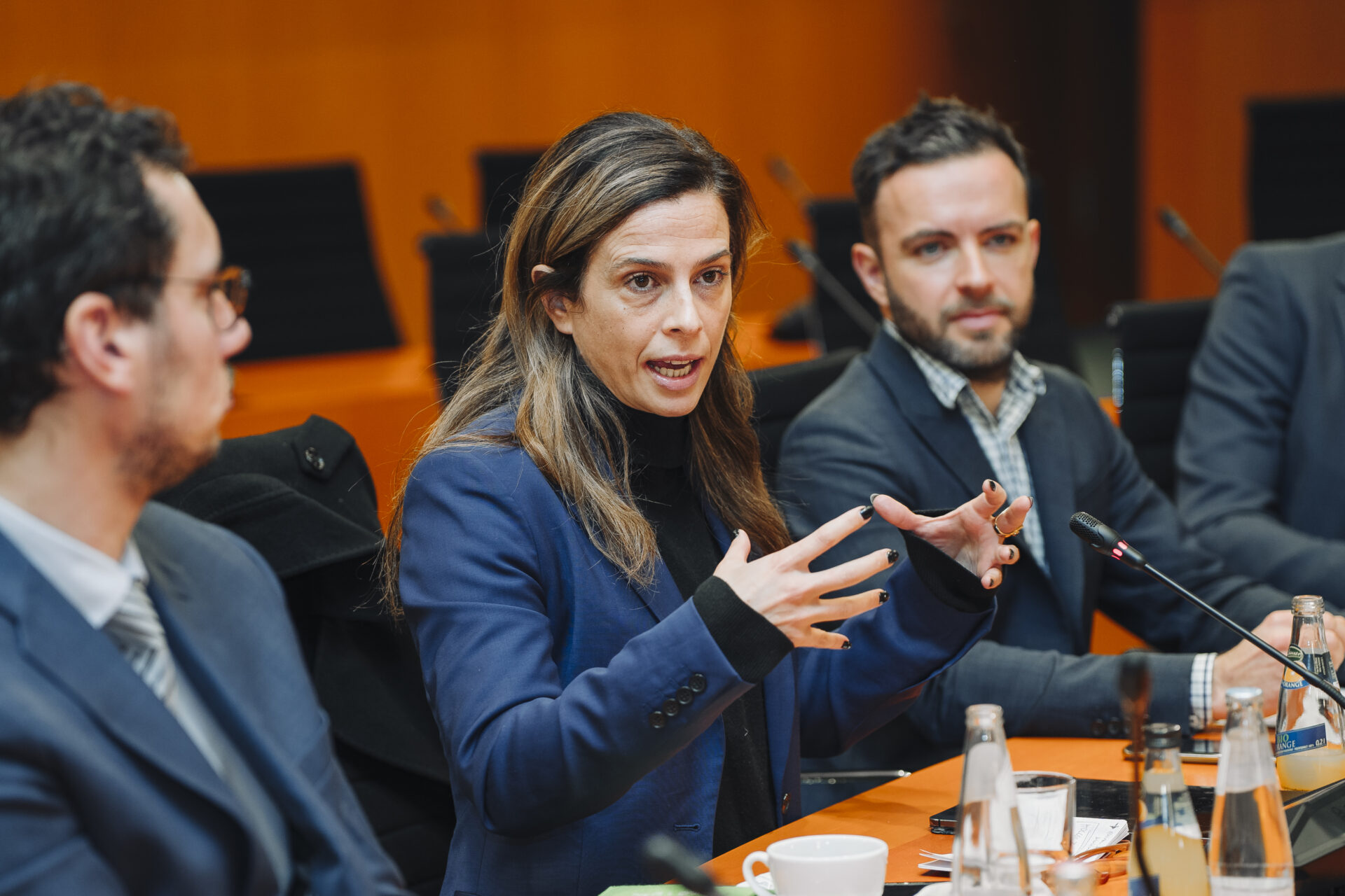 Francesca Bria speaking in a conference setting